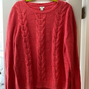 J.Crew Coral Cable Knit Sweater